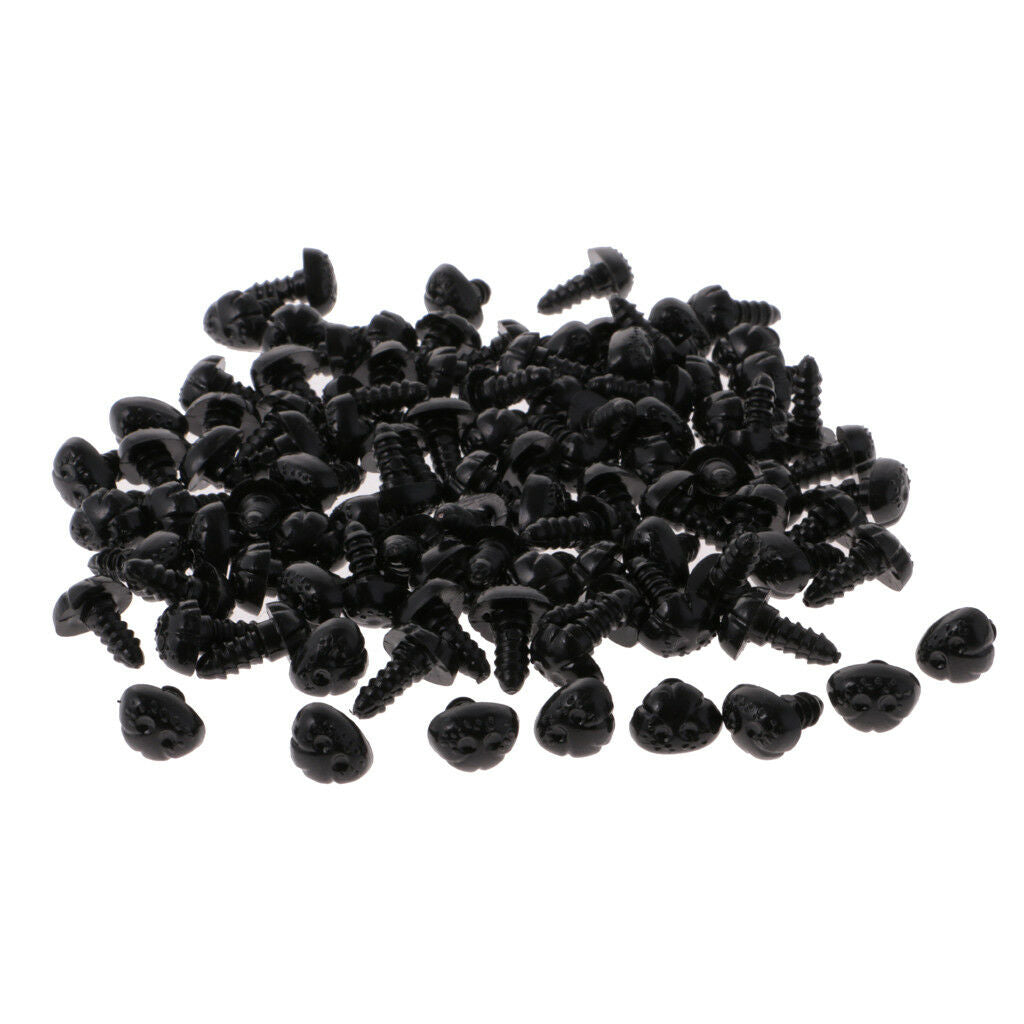 300x Black Plastic Animal / Dog Safety Noses For Teddy Bears Soft Toys DIY