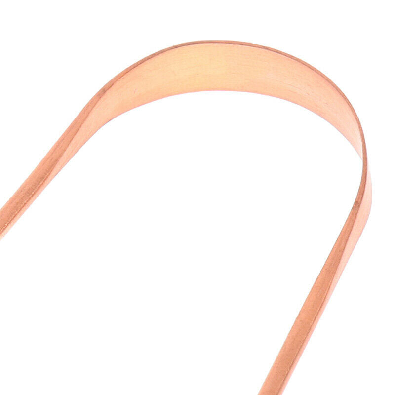 Pure Copper Tongue Scraper Oral Cleaner Brush Fresh Cleaning Hygiene Care.l8