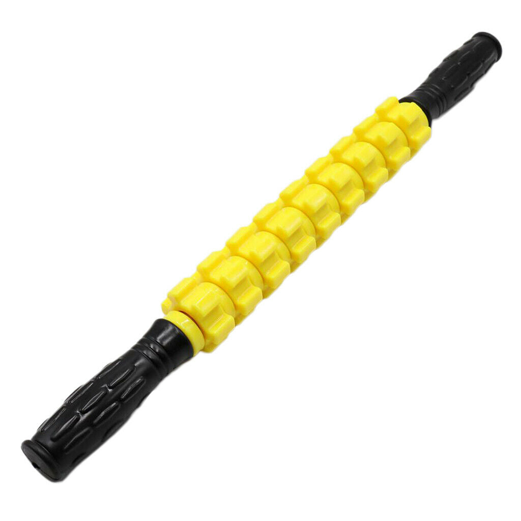 Handheld Massage Roller Stick Full Body Deep Tissue Massage Tool Yellow