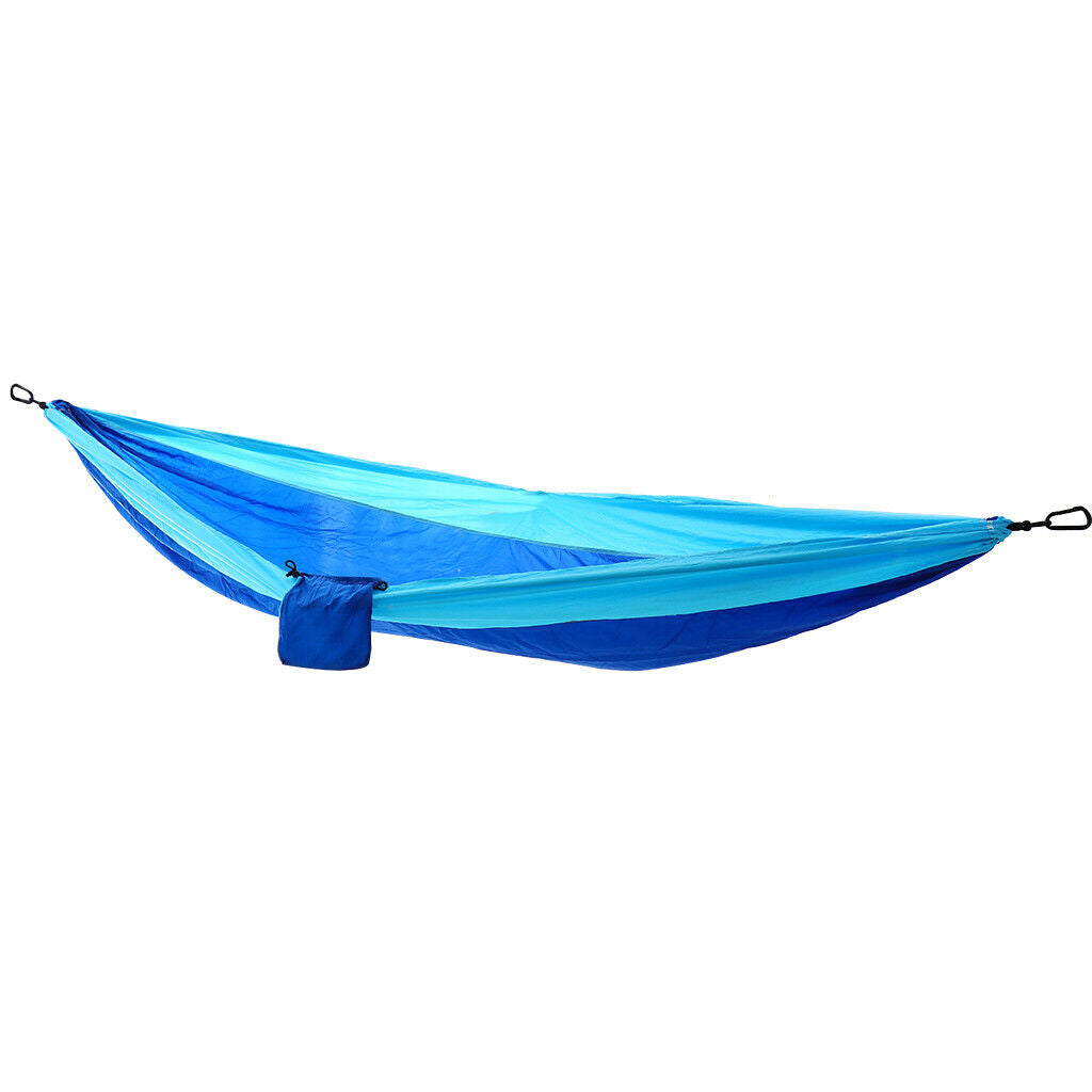 Foldable Double Camping Sleeping Swing Hammock Hanging Bed Blue