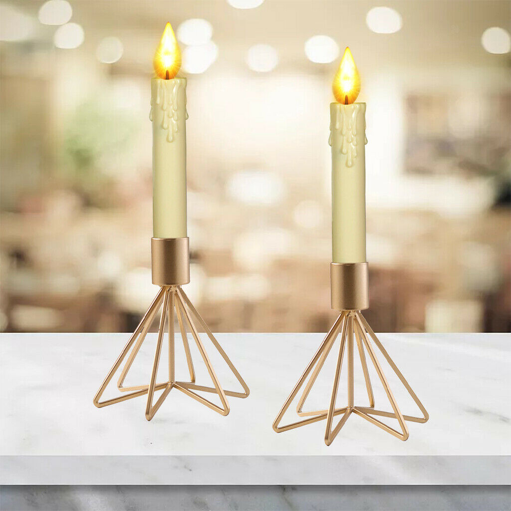 2Pcs Modern Metal Taper Candle Holders Candlestick Holder Centerpeices Decor