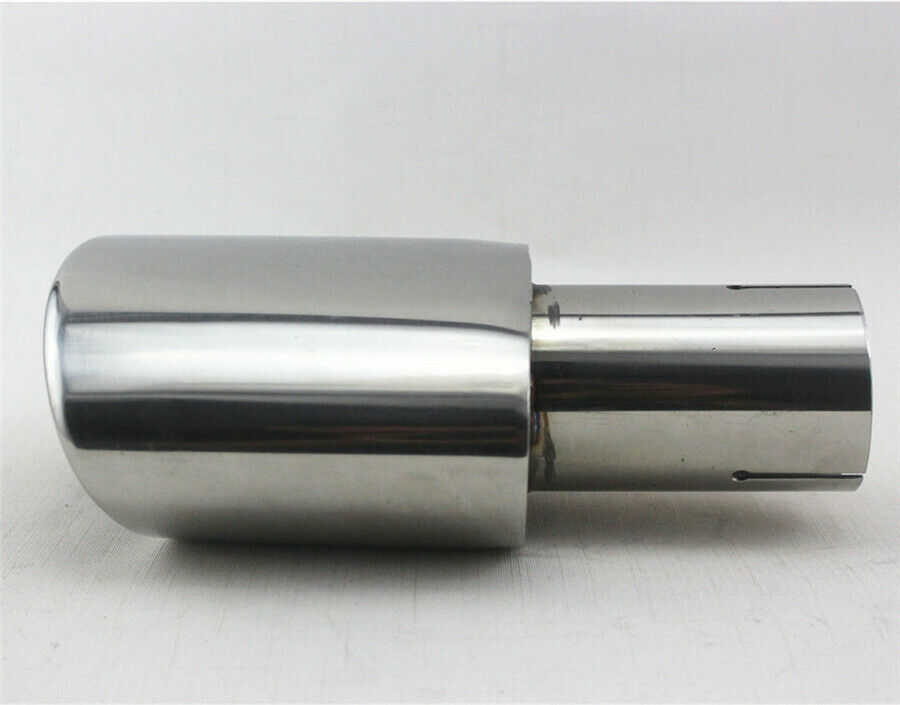 Chrome 2.1'' Inlet 3'' Outlet  Exhaust Tip Tail Pipe Stainless Steel 7.87'' Long