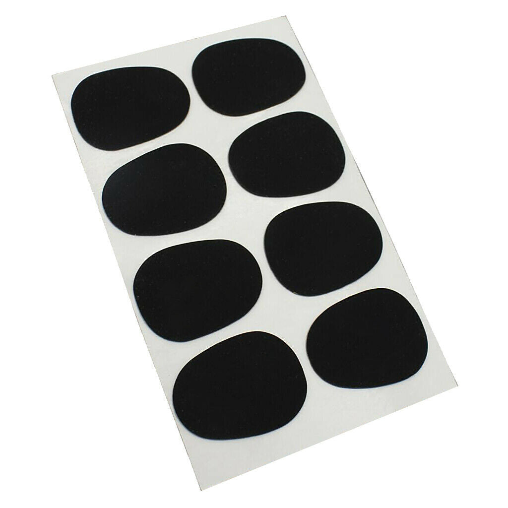 Pack of 8 Adhesive Saxophone Mouthpiece Patches Pads 0.3mm Black DIY Tenor Sax