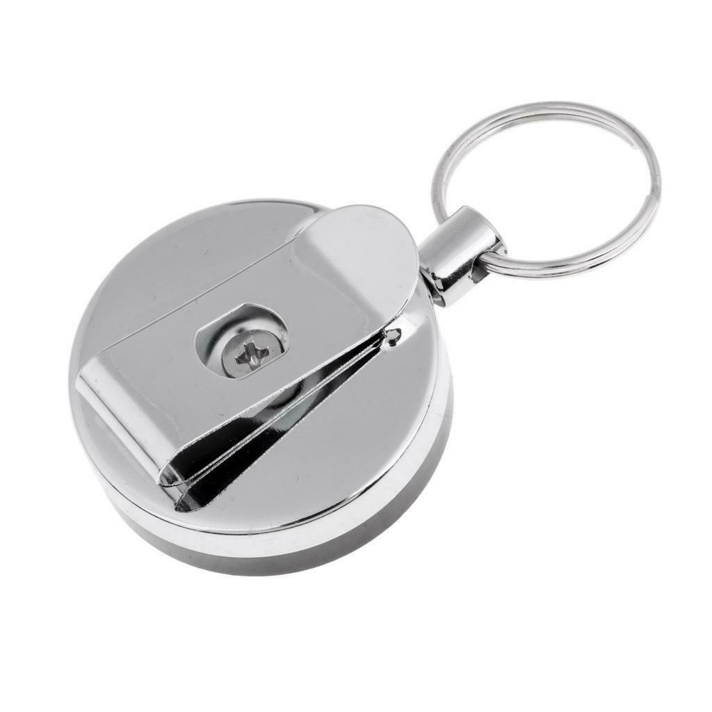 Retractable Key Chain Reel Badge Holder Steel  Ring Belt Clip Clasp