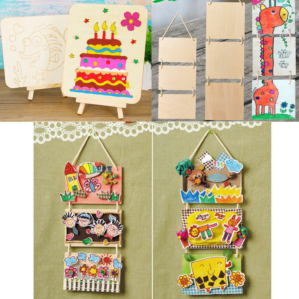 Rectangle Unfinished Wood Craft for DIY Kid Creative Pyrography Art 30x22 cm