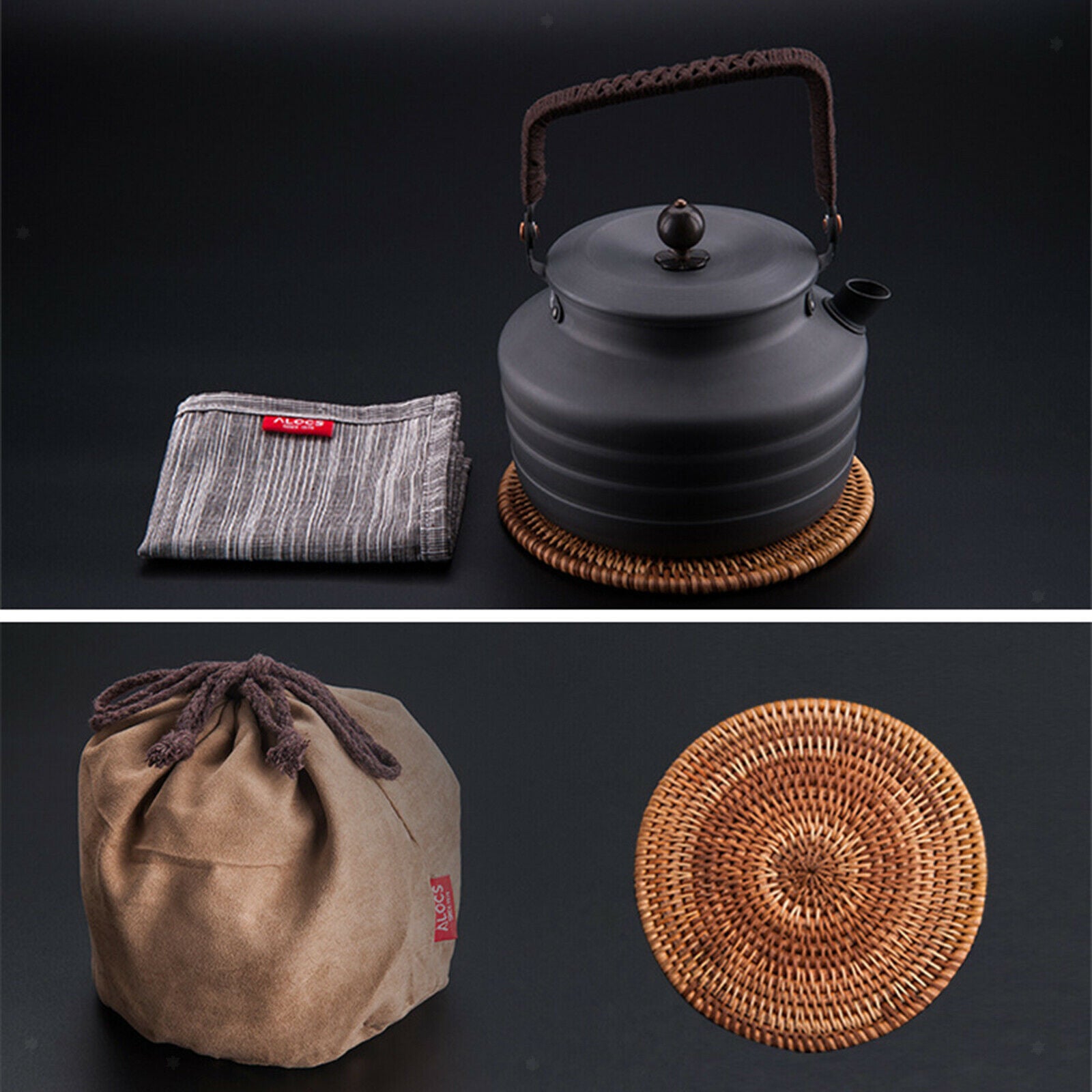 Aluminum Alloy Camping Kettle Picnic Tableware Coffee Pot Cooking Teapot
