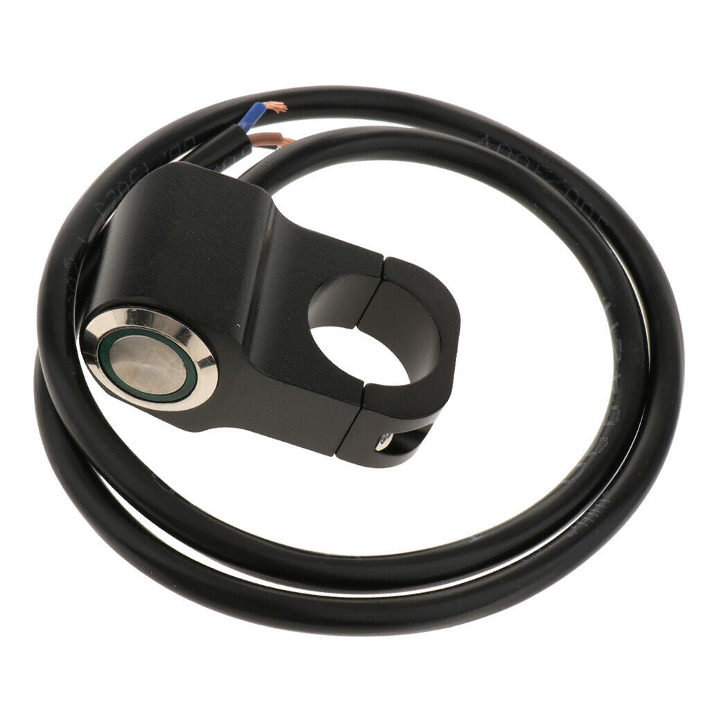 22mm Stainless Steel Motorcycle Handlebar Headlight Fog Light Switch Green