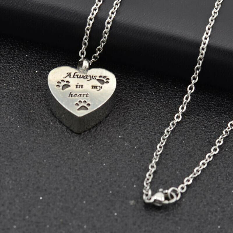 Heart Urn Necklace for Ashes - Pet Cremation Jewelry Keepsake Memorial Pe.l8