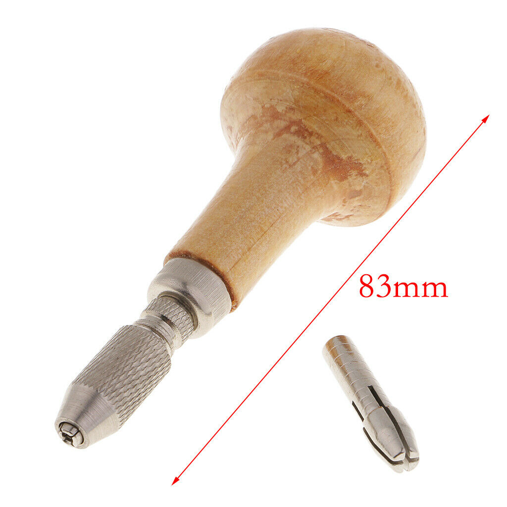 5x Wood Handle Pin Vise Hand Twist Drill Bit Jewelry Craft DIY Tool For1.0-2.4mm
