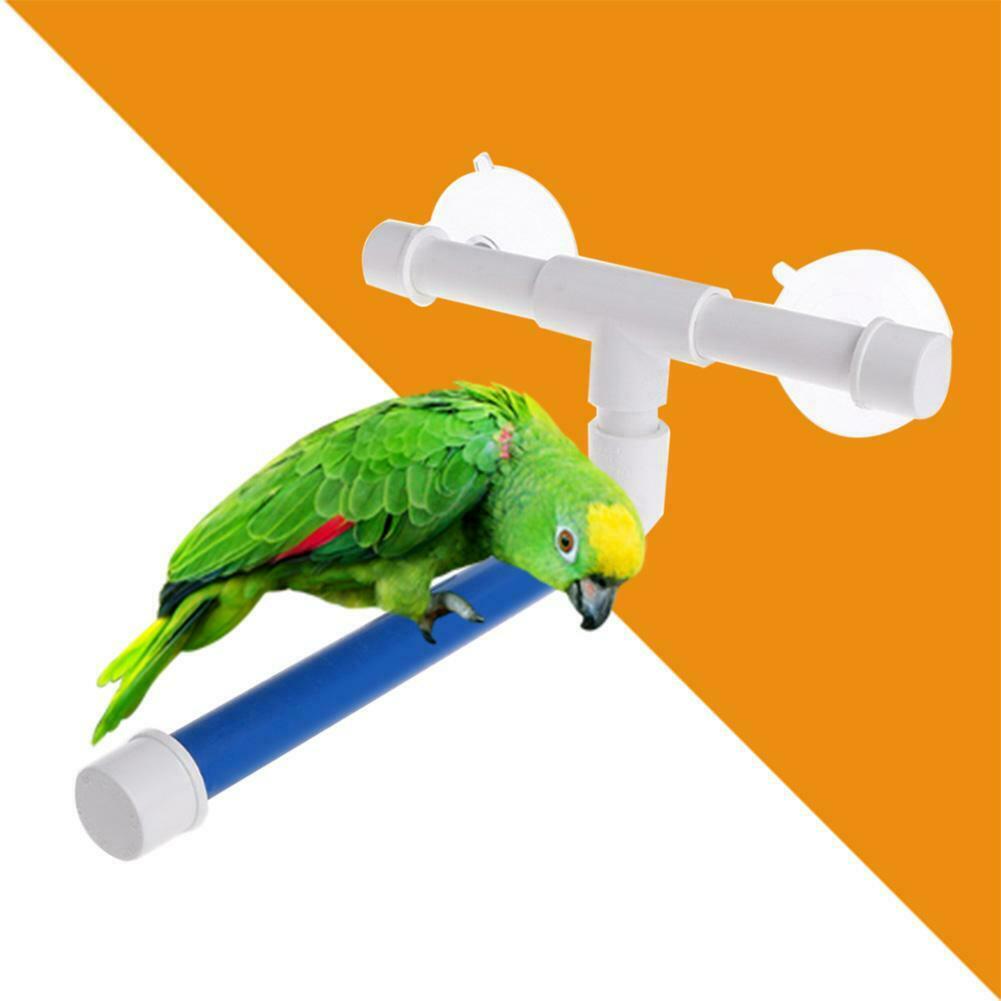 Pet Parrot Bird Standing Platform Rack Wall Shelf Bath Shower Stand Toys @