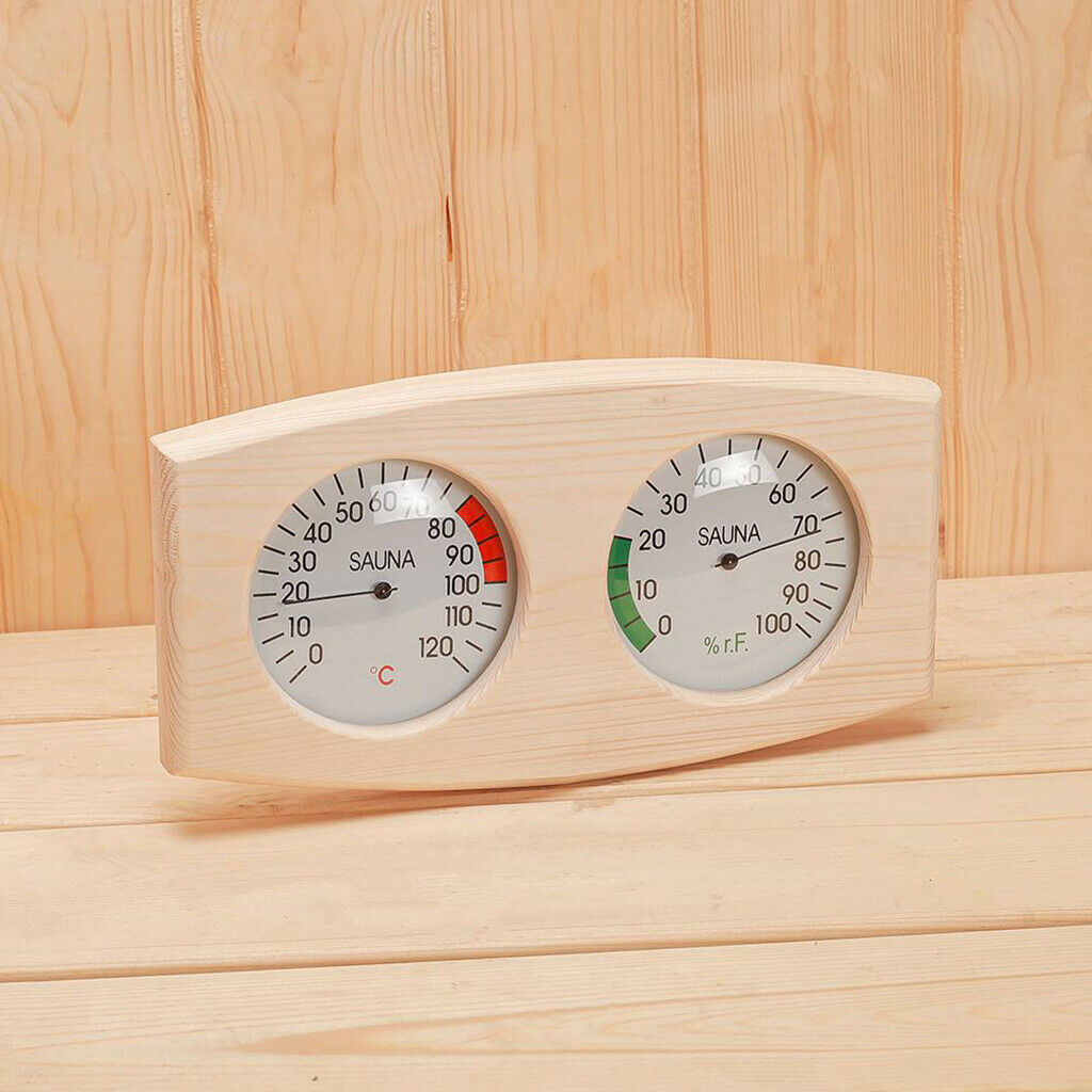 Pine Wood Sauna Thermometer Hygrometer 2-in1 Temp&Humidity Measurement