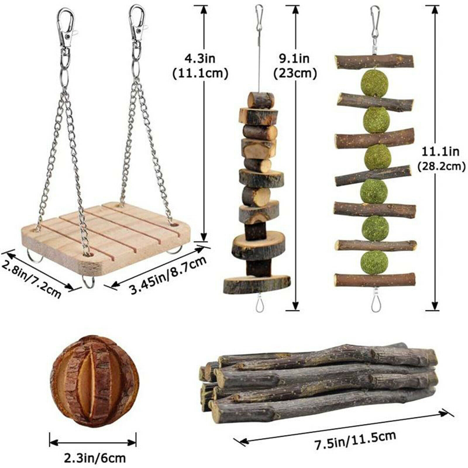12pcs Rabbit Pet Bunny Tooth Chew Toys Natural Wood for Chinchilla, Guinea Pigs
