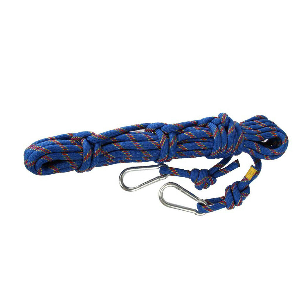 10mx10mm Outdoor Rock Climbing Rope   Rappelling Safety Rope Cord Blue