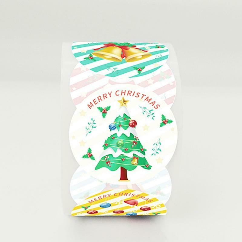 Christmas Stickers Roll 500Pcs for Cards Present Envelopes Seal Stickers Tags