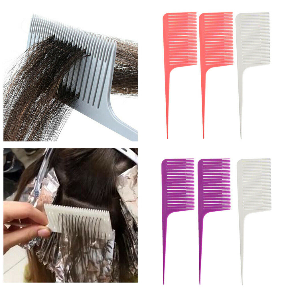 6pcs Weaving Highlighting Foiling Hair Comb for Salon Combs Tool Rat Tail