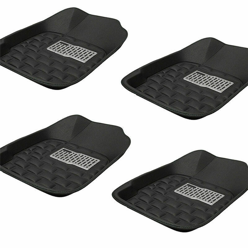 Black Safe Skidproof Waterproof Car Floor Mat for 5 Seats Left Hand Drive Car