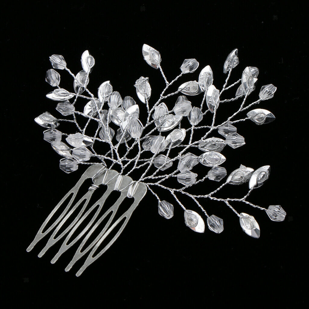 Wedding Bridal Leaf Hair Side Comb Filigree Hairpins Rhinestone Jewelry