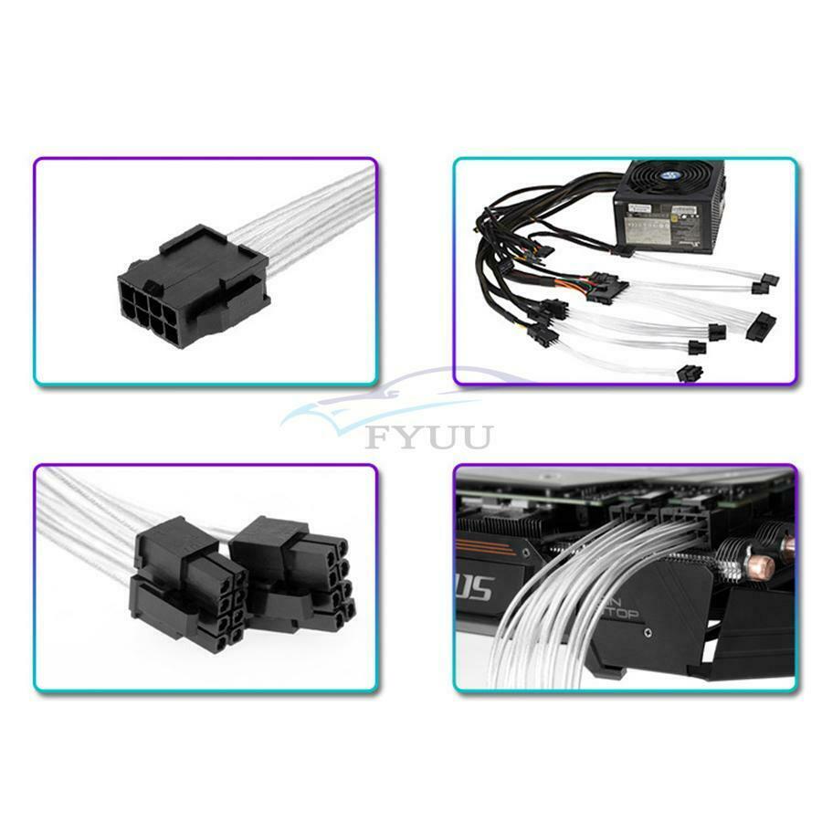 5× 20cm Cables PCI-E 8Pin Female To Dual PCI-E 6+2 Pin Male Power Cable Splitter