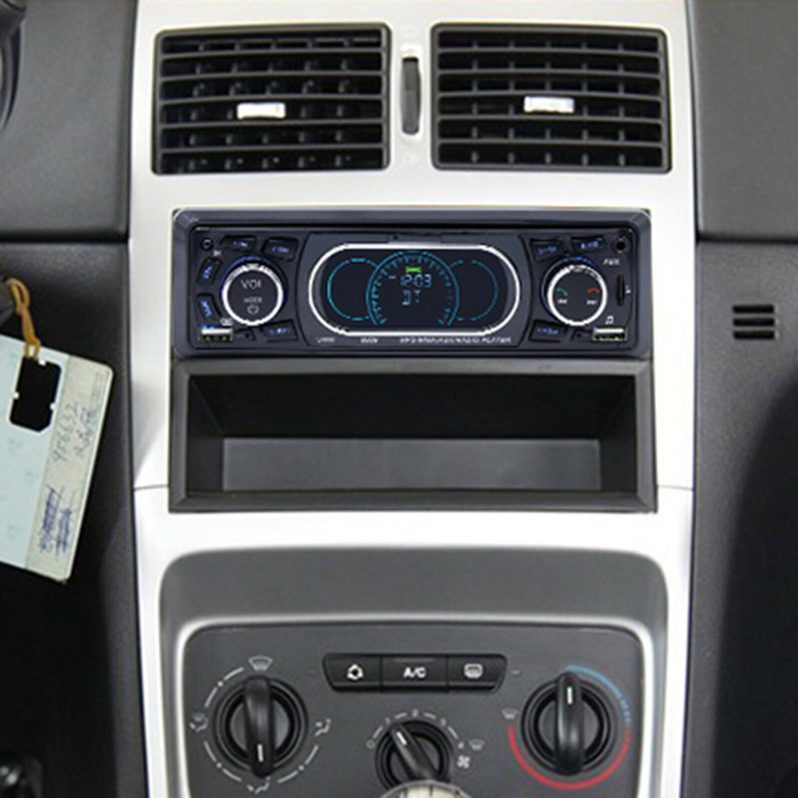 Single 1 DIN Car Stereo MP3 Player Bluetooth LCD Display USB AUX-IN Audio Radio