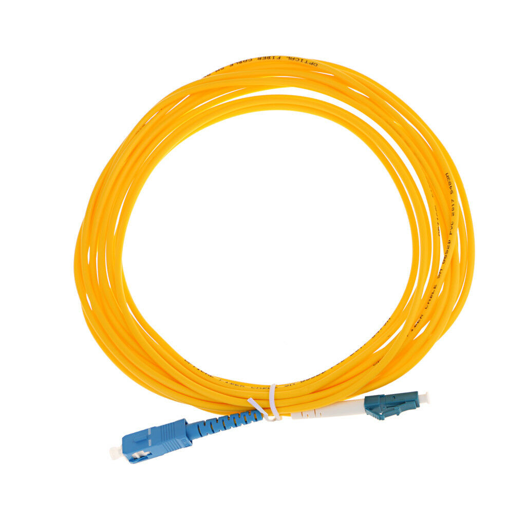 5m Singlemode Single Core Jumpers Fiber Patch Cable Line SC to LC Yellow