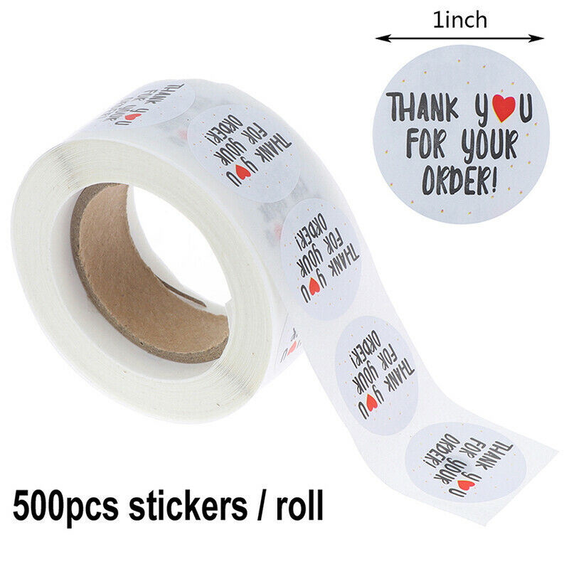 500pcs/roll round thank you for your order sealing stickers gifts bag lab.l8
