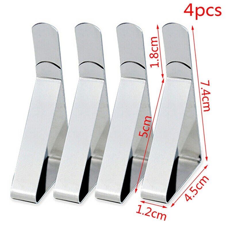 4PCS Stainless Steel Tablecloth Clamps Wedding Promenade Table Cover Hold.l8