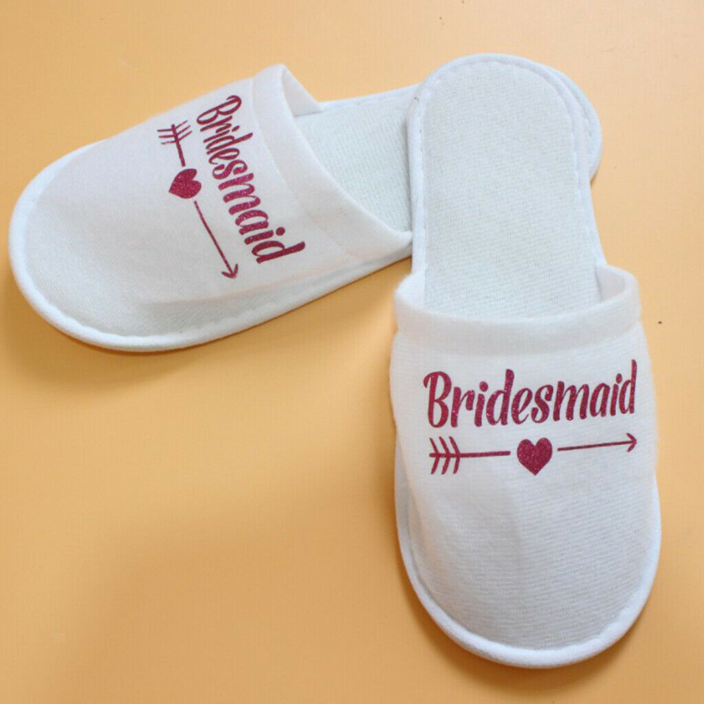 3 Pairs Lightweight Bridal Shower Bridesmaid Disposable Guest Slippers