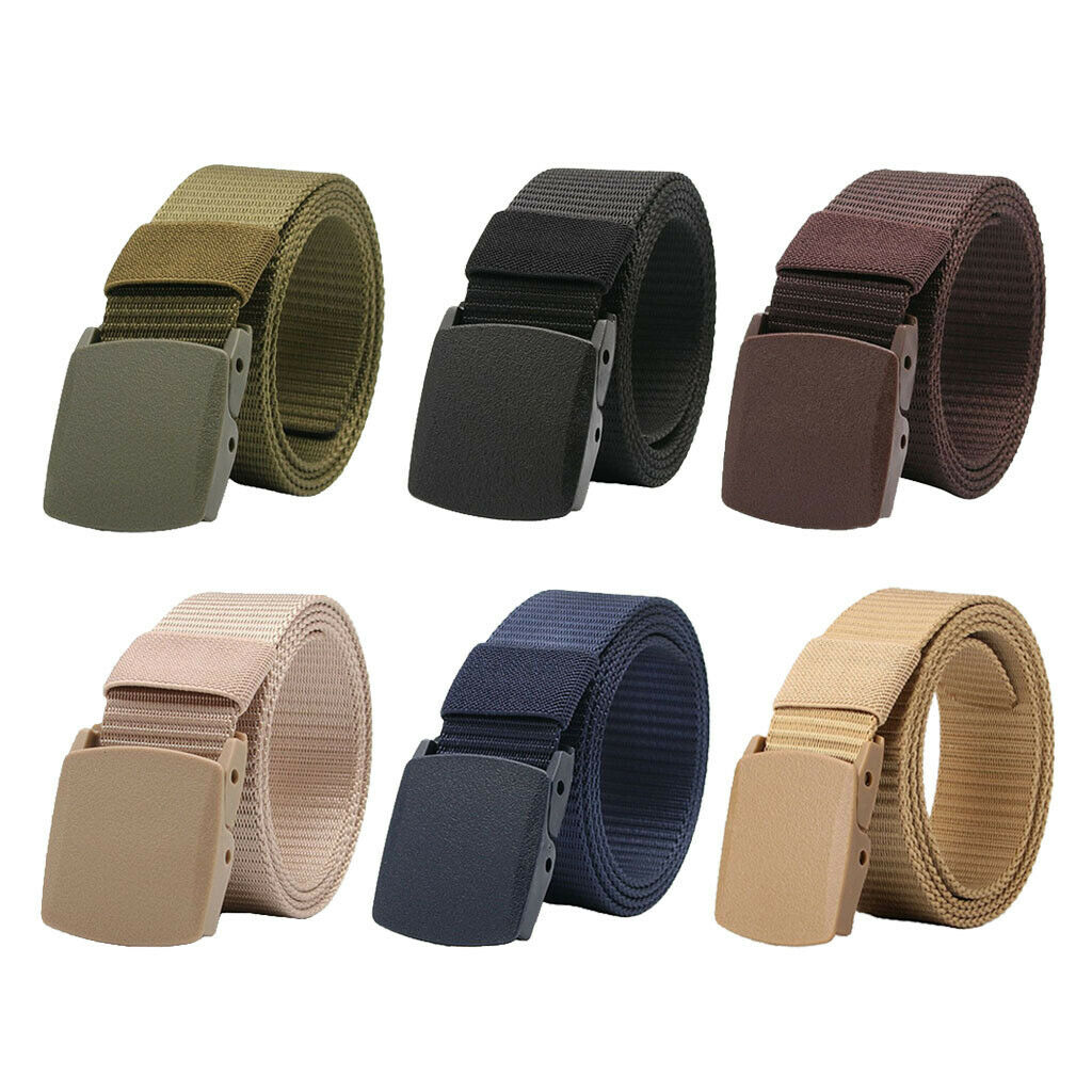 4pcs Men Women Heavy Duty Army Nylon Webbing Belt Travel Long Waistband