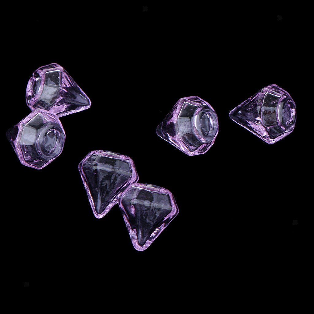 6 Pcs Clear Glass Bottle Charm Pendant DIY Craft Jewelry Making Purple