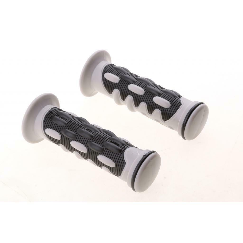 1 Pair 22mm Motorcycle Handlebar Rubber Gel Hand Grip Universal Black