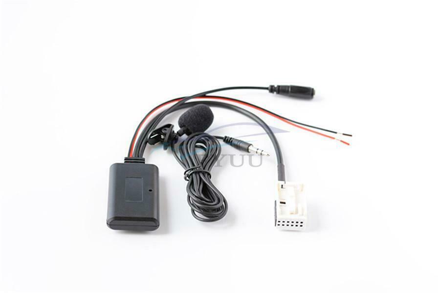 For Peugeot RD4 12-pin Car AUX Audio BT Wireless Auxiliary Adapter + Microphone