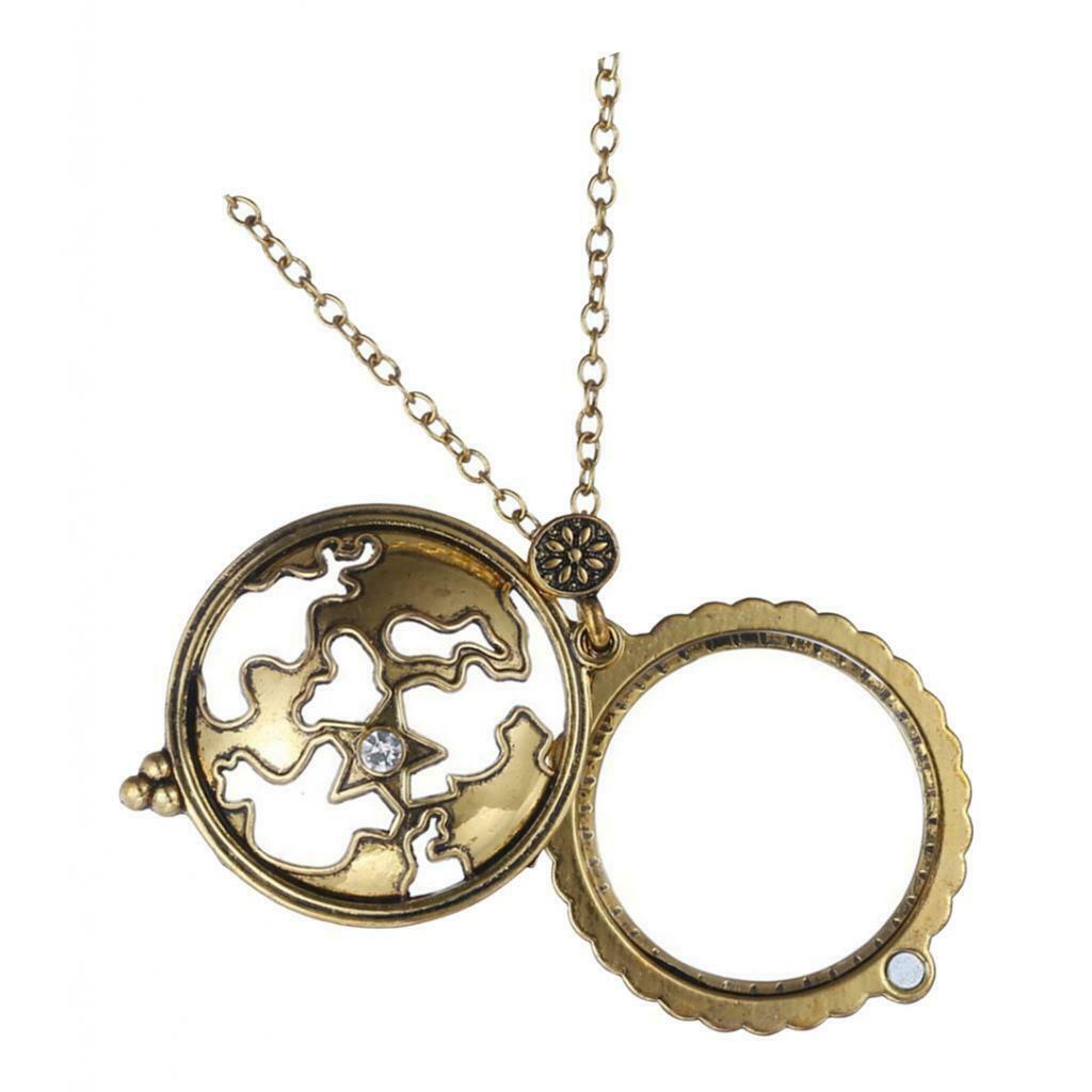 Magnifying Glass Locket Pendant Necklace Unisex Gothic Sweater Chain Jewelry
