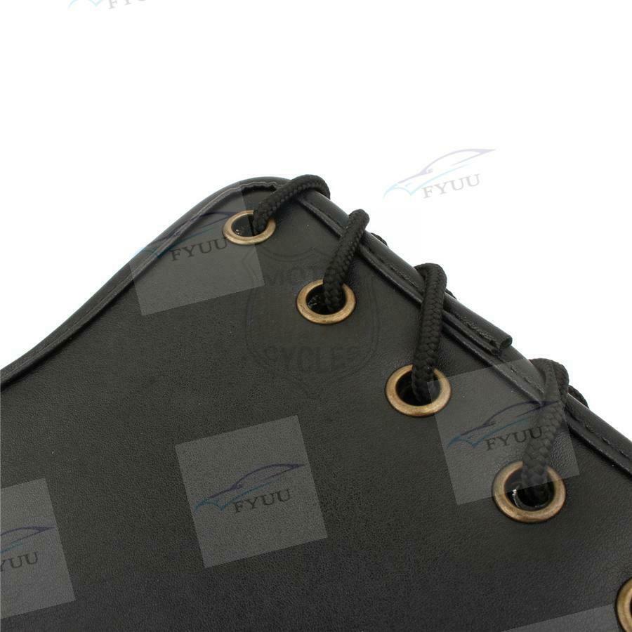 Black For Kawasaki Sportster Suzuki Yamaha Leather Heat Saddle Shield Deflector