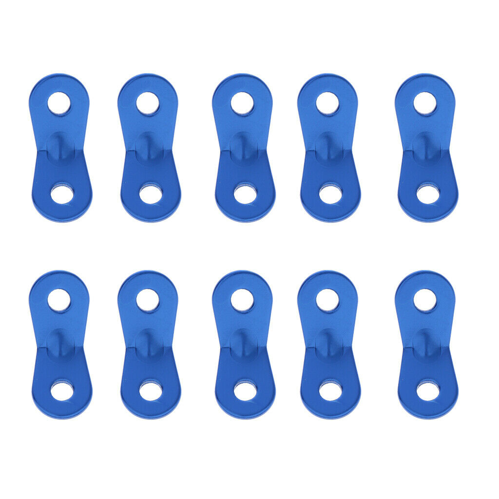 10x Blue Strong Bent Aluminum Alloy Guyline Runners for Camping Tent Awning