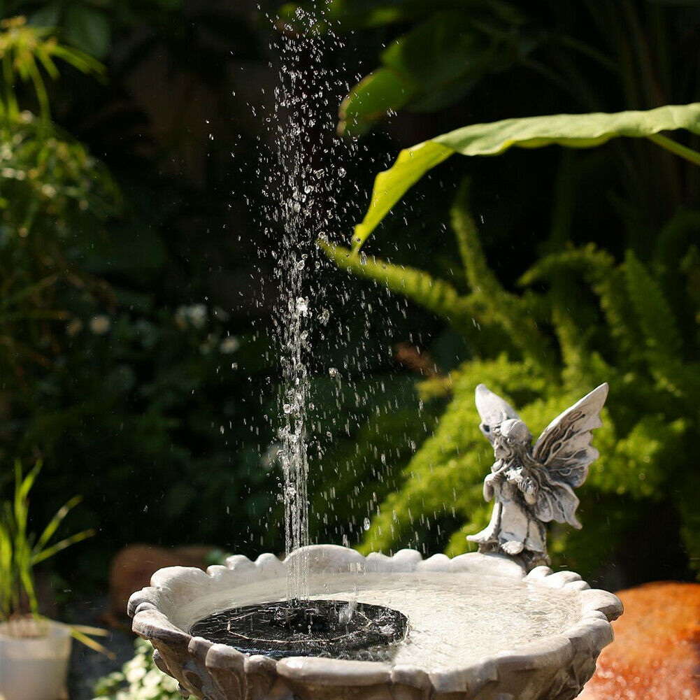 Bird Bath Fountain Solar Powered Water Pump Floating Outdoor Pond Garden Pool @