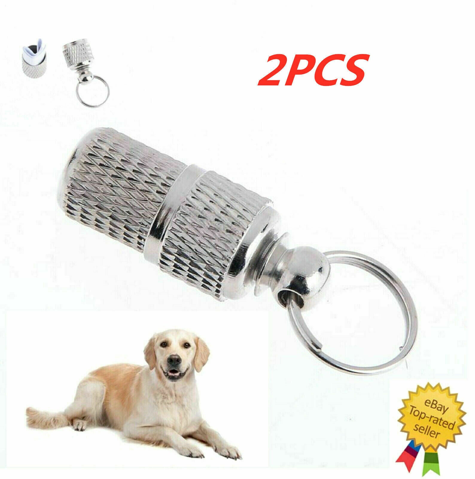 2Pcs Anti-Lost Pet Dog Cat Puppy ID Address Name Label Tag Barrel Collar Tube US