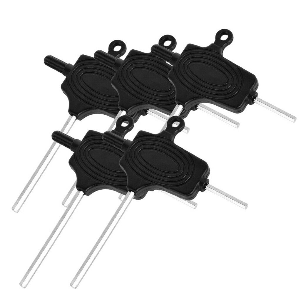 5 Pieces T Handled Allen Wrench Hex Key Hexagon Screwdriver Tool Set Black