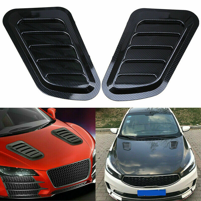 Carbon Fiber Style Universal Car Decor Air Flow Intake Stricker Scoop Vent Cover