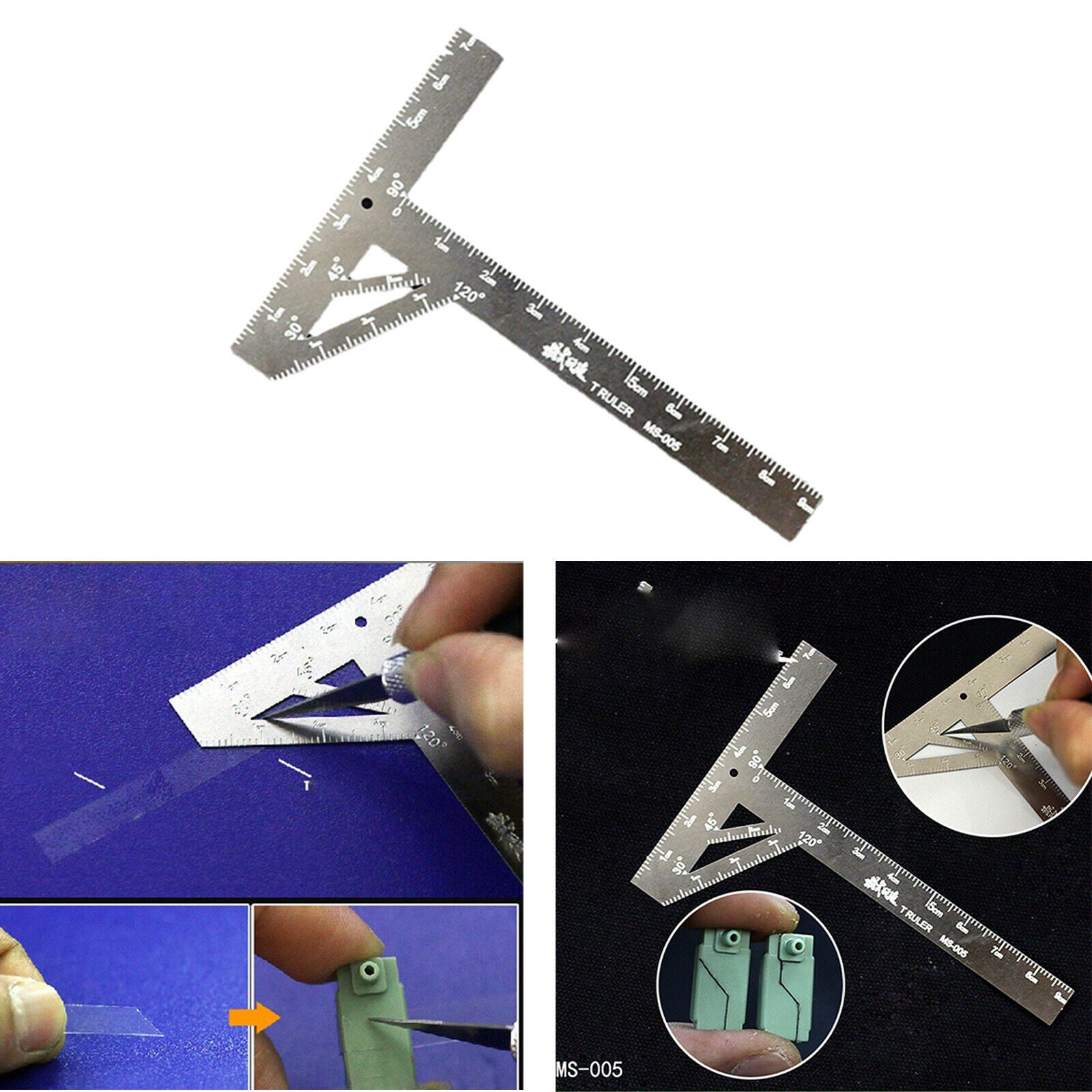 Hobby Transform Stainless Steel T-shaped Ruler Machine Upgrade Tool Modeling