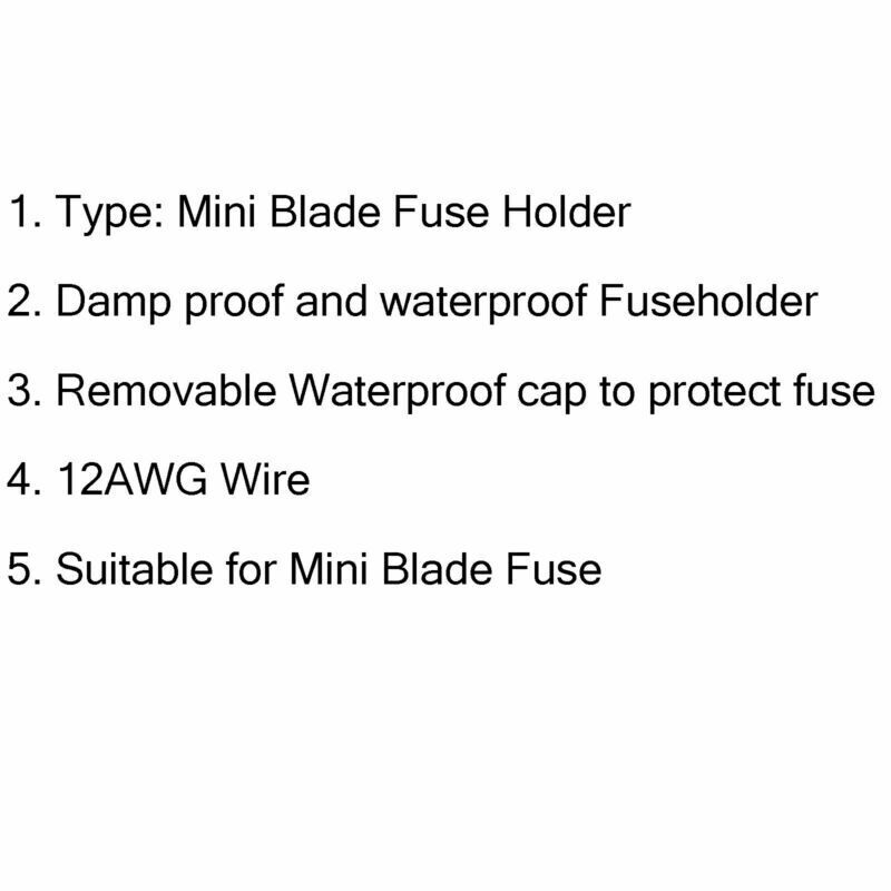 4x Mini Blade Fuse Holder Waterproof 12AWG In-Line Wire Cable For Car/Boat