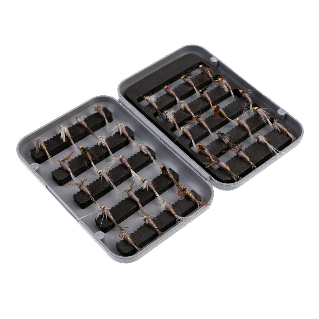 40pcs Fly Fishing Flies With Box Salmon Dry Flies Fly Fishing Lures Bait