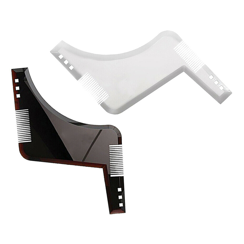 2 Pieces Double-sided Beard Shaping Tool Shaper Stencil Symmetry Trimming