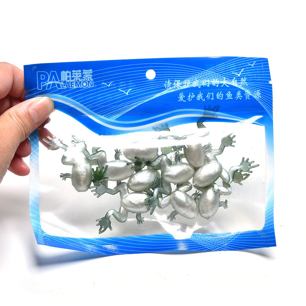 10x Artificial Lifelike Soft Baits Frog Lures Fishing Tackle Bait Silicon.l8