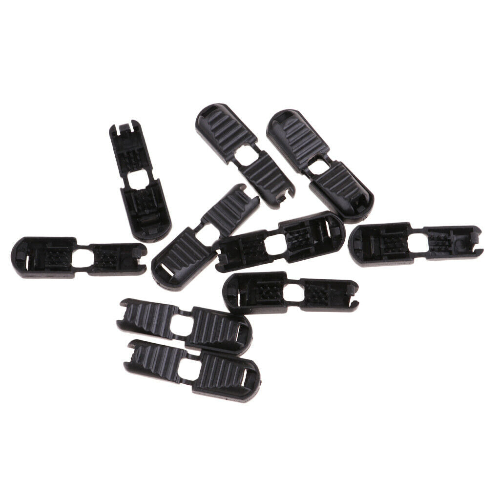 10Pcs Zipper Pull Cord Ends for Clothing Cord Tether Tip Cord Lock Black
