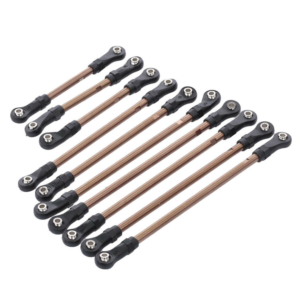 10 Pieces Aluminum Steering Linkage Servo Link Pull Rod Replacement for 1/10 RC