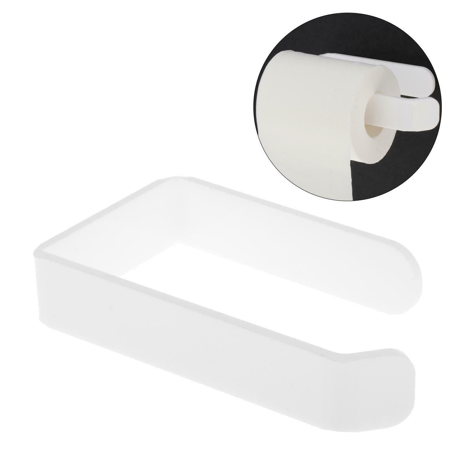 Wall Mounted Toilet Paper Roll Holder Bathroom Tissue Holder White Adhesives