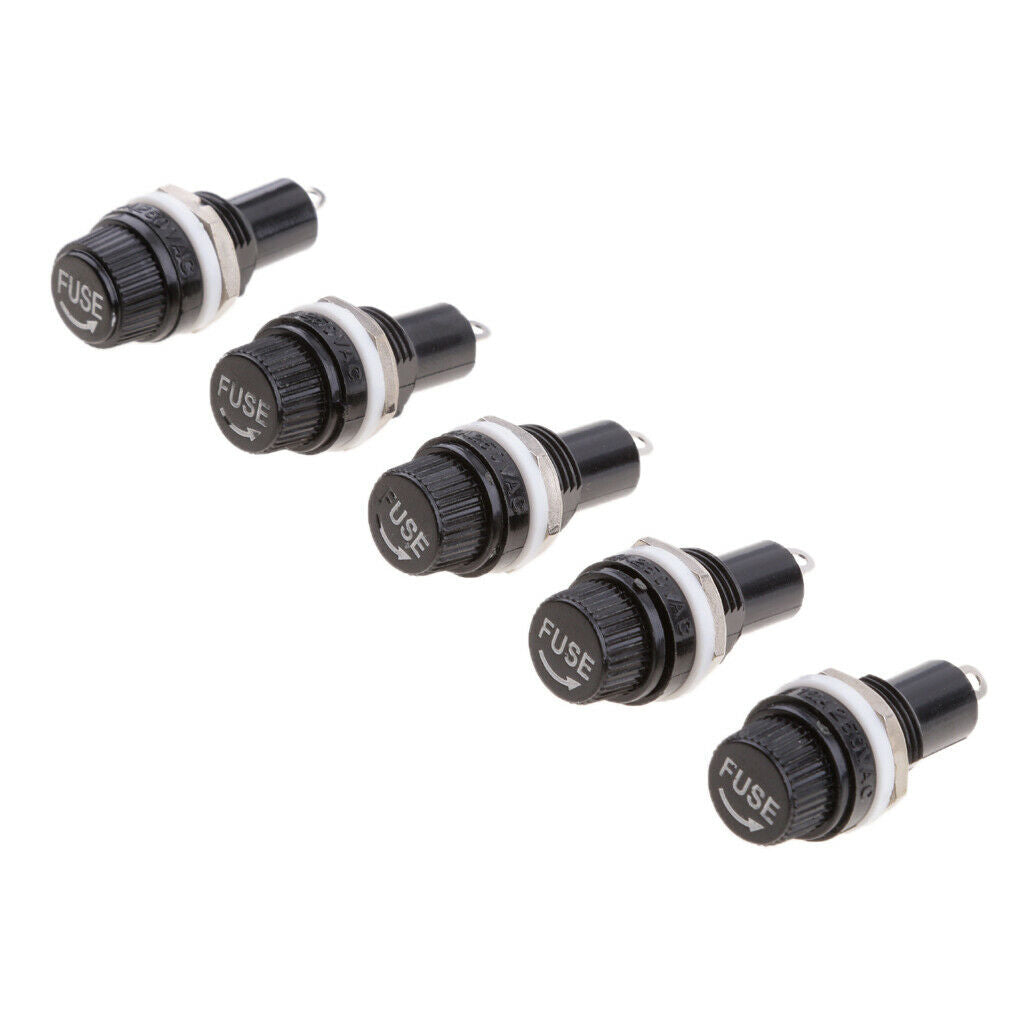 5pcs Electronic Parts Fuse Holder Case Housing for 5X20mm Fuses Plastic
