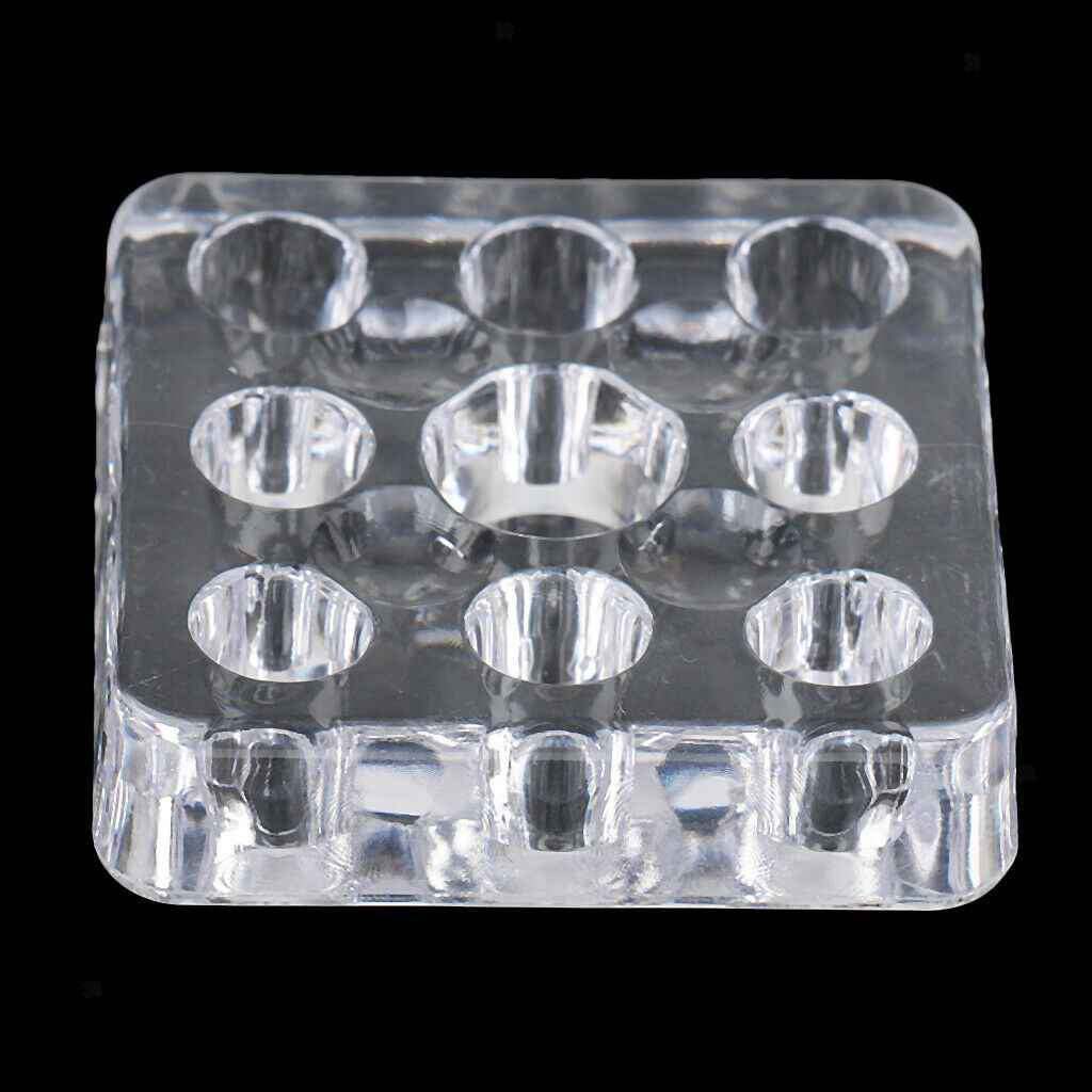2x Clear Square Design  Cup Holder Tray - 9 Holes