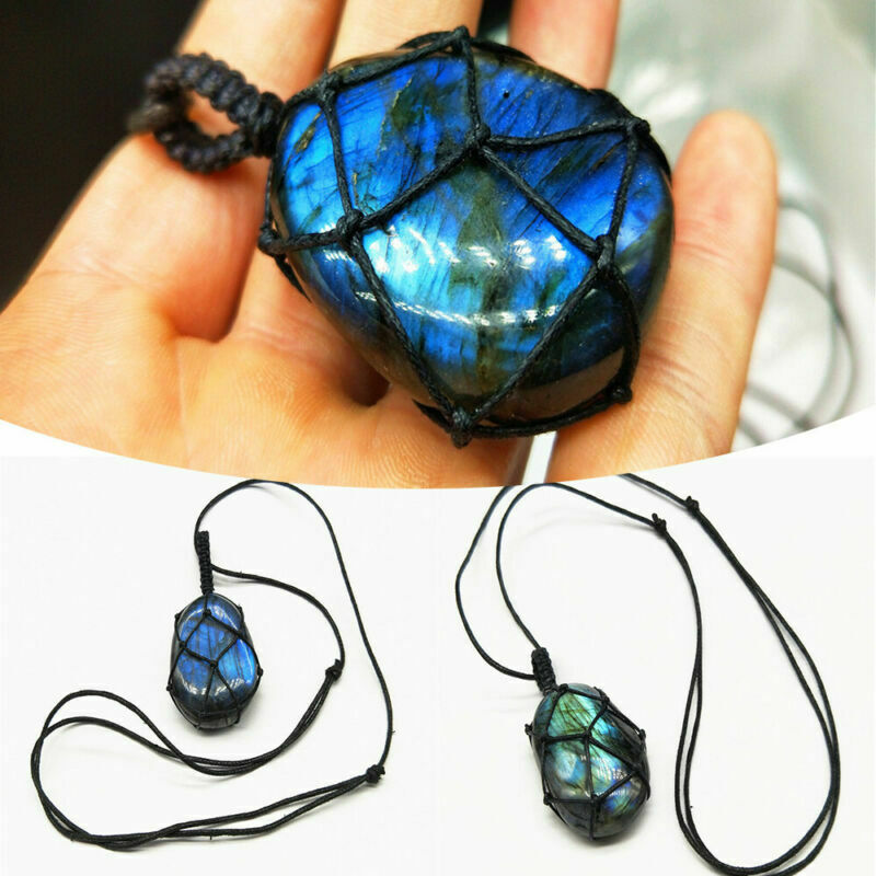 Dragon Heart Labradorite Necklace Natural Stone Women Pendant Stone Dragon Eye
