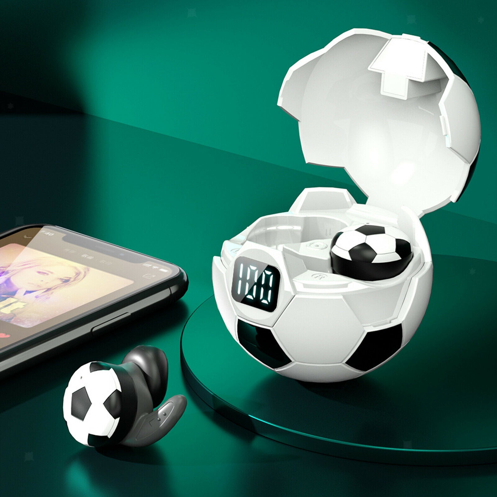 Football Headset Wireless Earphone Earbuds Headphones w/Mic for Android IOS